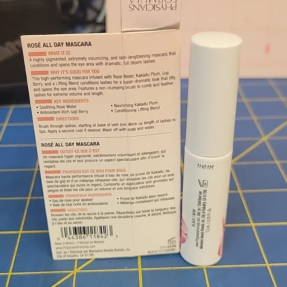 Physicians Formula Rosé All Day Mascara - Black 7.3ml New in Box